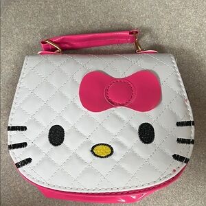 Sanrio Hello Kitty White & Hot Pink Quilted Top-Handle Bag